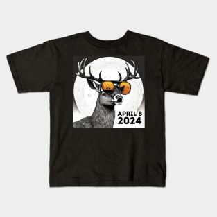 Total Eclipse Deer Hunter Outdoor Lover Kids T-Shirt